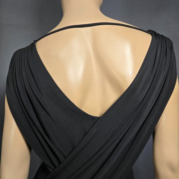 BCBGMAXAZRIA Black Draped Mini Dress Size XS Party Cocktail Club 2000s Y2K - Picture 10 of 13